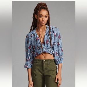 NWT Anthropologie The Odell’s V-Neck Wrap Top